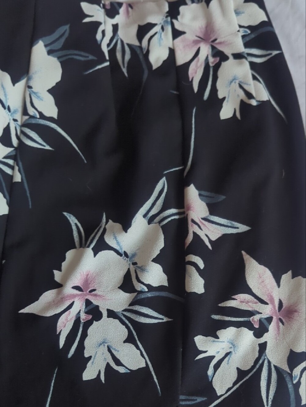 Dynamite Black Floral Two-Piece Midi Skirt Set with Pink Accents - Picture 3 of 7